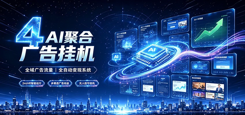 全域广告流量聚合，AI无人挂机稳赚佣金，打造长期稳定被动收入副业-福创网
