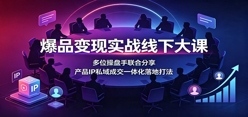 爆品变现实战线下大课：多位操盘手联合分享，产品IP私域成交一体化落地打法-福创网