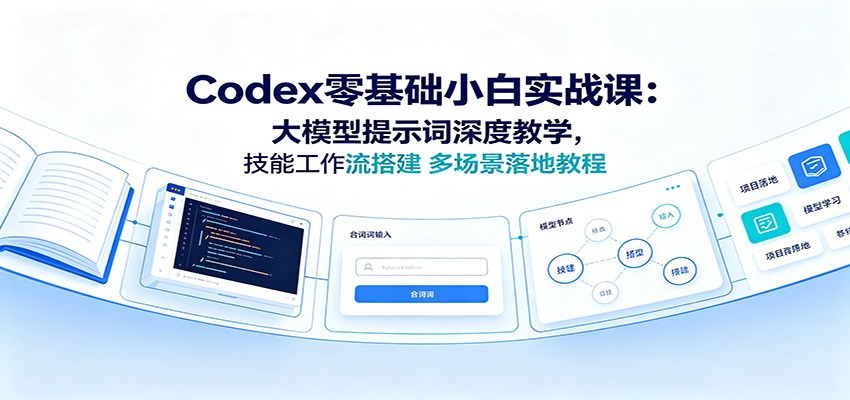 Codex零基础小白实战课：大模型提示词深度教学，技能工作流搭建多场景落地教程-福创网