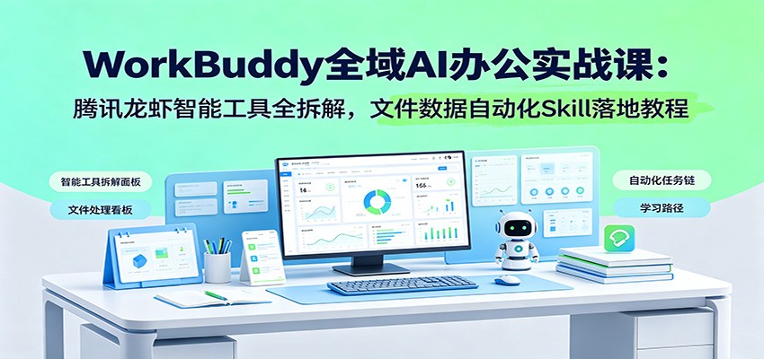WorkBuddy全域AI办公实战课：腾讯龙虾智能工具全拆解，文件数据自动化Skill落地教程-福创网