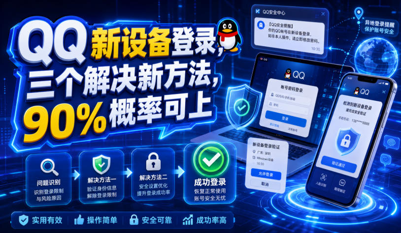 QQ新设备登录，三个解决新方法，90%概率可上-福创网