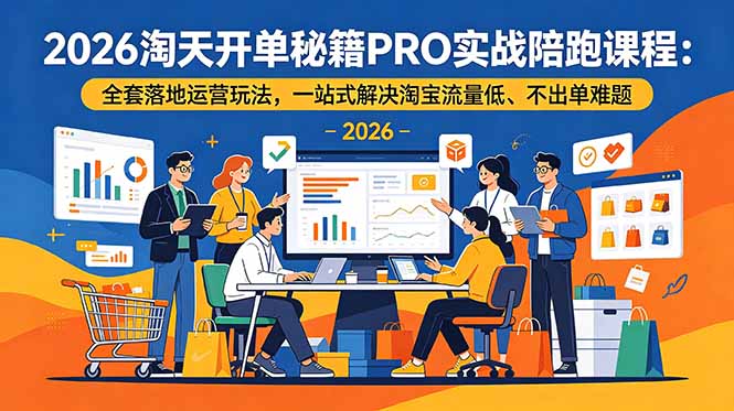 2026淘天开单秘籍PRO实战陪跑课程-更新：全套落地运营玩法，一站式解决淘宝流量低、不出单难题-福创网