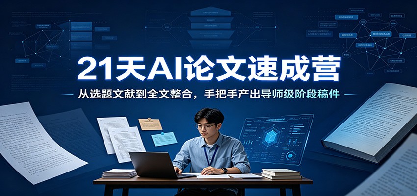 21天AI论文速成营：从选题文献到全文整合，手把手产出导师级阶段稿件-福创网