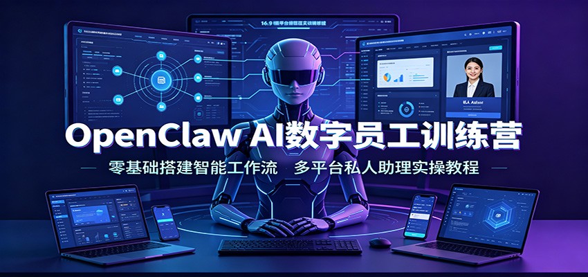 OpenClaw AI数字员工训练营：零基础搭建智能工作流，多平台私人助理实操教程-福创网