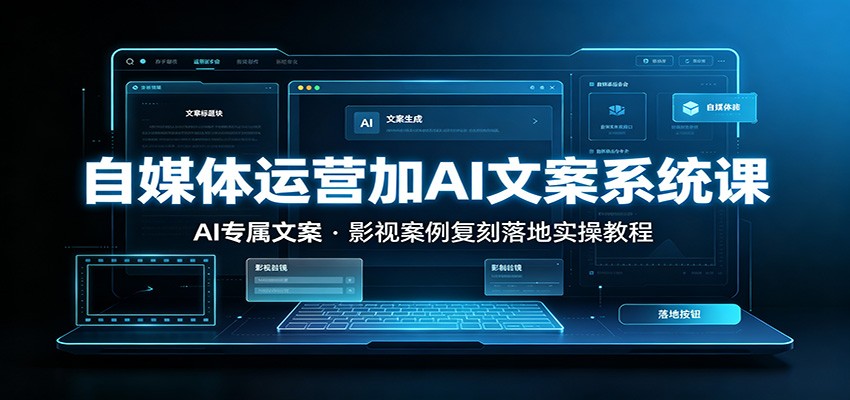 自媒体运营加AI文案系统课：：AI专属文案，影视案例复刻落地实操教程-福创网