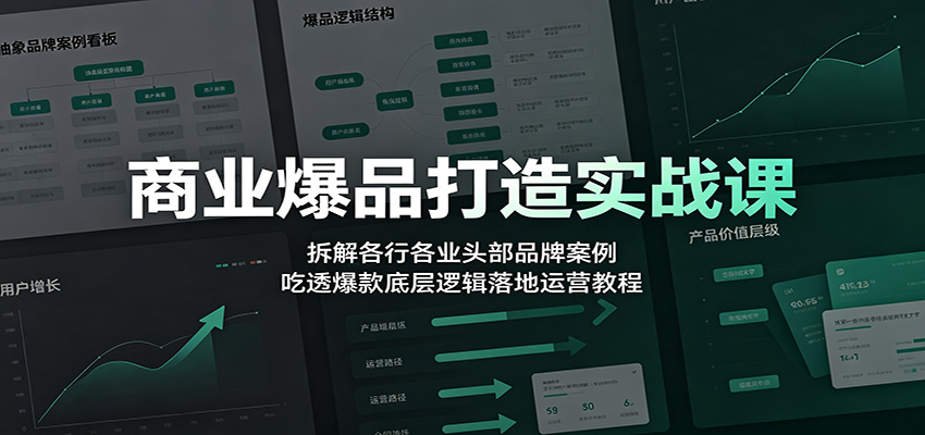 商业爆品打造实战课：拆解各行各业头部品牌案例，吃透爆款底层逻辑落地运营教程-福创网