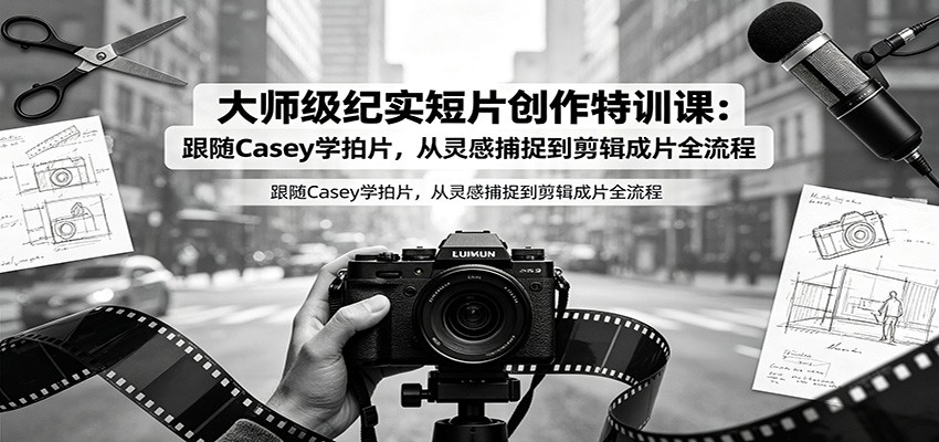 大师级纪实短片创作特训课：跟随Casey学拍片，从灵感捕捉到剪辑成片全流程-福创网