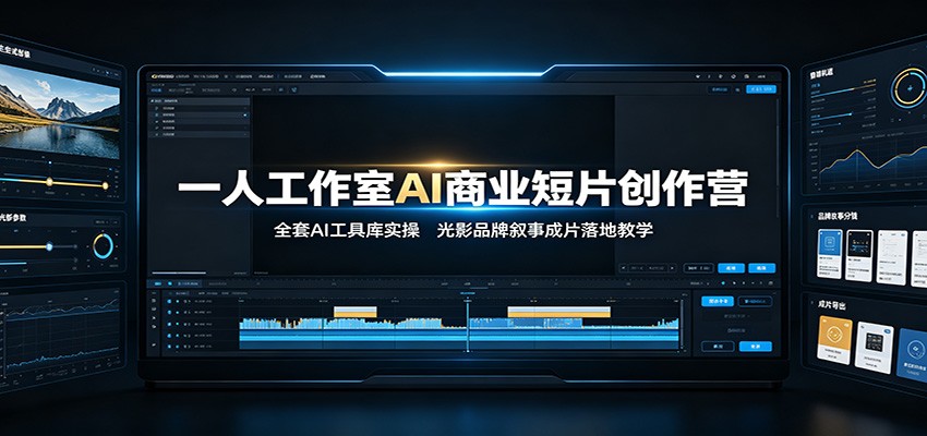 一人工作室AI商业短片创作营：全套AI工具库实操，光影品牌叙事成片落地教学-福创网