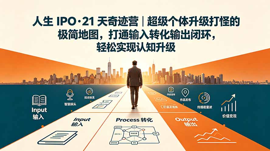 人生 IPO-21 天奇迹营｜超级个体升级打怪的极简地图，打通输入转化输出闭环，轻松实现认知升级-福创网