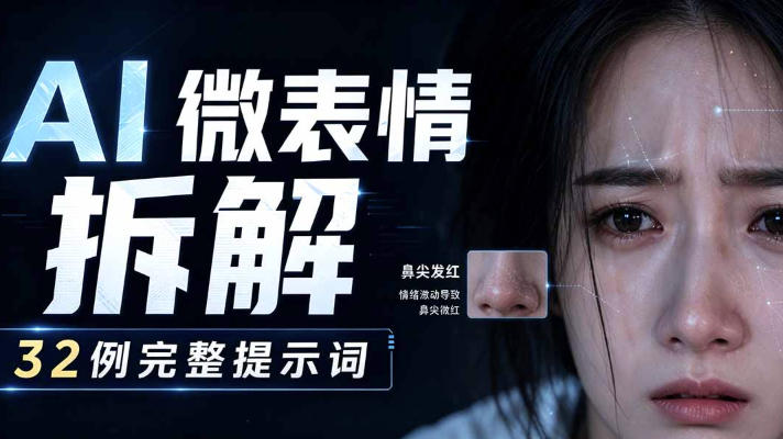 AI微表情拆解提示词合集，精准调控AI角色表情，可直接复用，0基础也能调出影视级表情变化-福创网