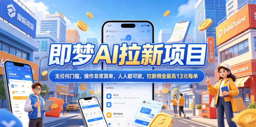 2026年即梦AI拉新项目最新玩法，无任何门槛，操作非常简单，人人都可做，拉新佣金最高13米每单(更新07月25日)-福创网