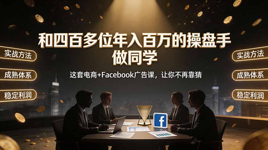 和四百多位年入百万的操盘手做同学——这套电商+Facebook广告课，让你不再靠猜【原创双语字幕】-福创网
