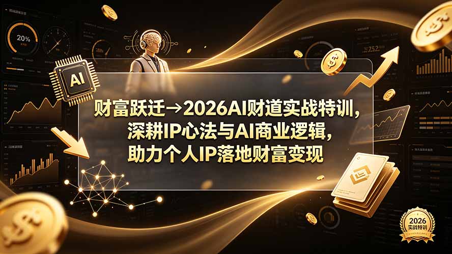 财富跃迁→2026AI财道实战特训，深耕IP心法与AI商业逻辑，助力个人IP落地财富变现-福创网