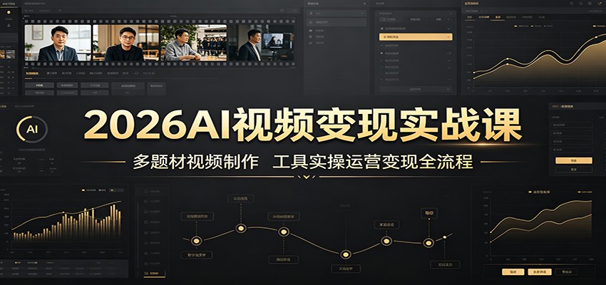 2026AI视频变现实战课：多题材视频制作，工具实操运营变现全流程-福创网