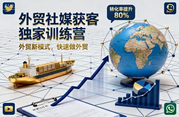 外贸社媒获客独家训练营，外贸新模式，快速做外贸(更新26年07月27日)-福创网