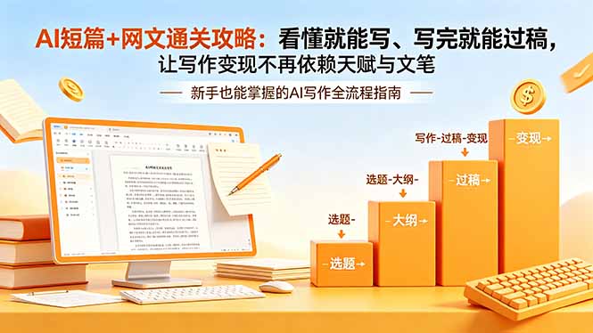 AI短篇+网文通关攻略-更新：看懂就能写、写完就能过稿，让写作变现不再依赖天赋与文笔-福创网