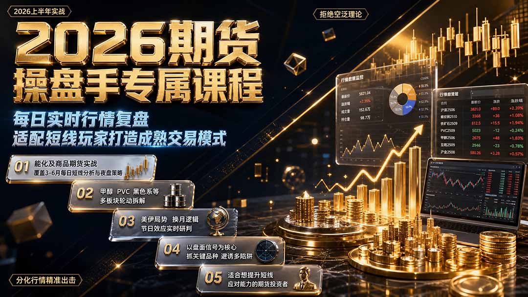 2026期货操盘手专属课程-更新8月，每日实时行情复盘，适配短线玩家打造成熟交易模式-福创网