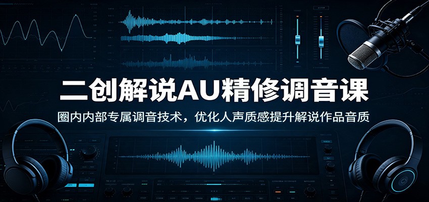 二创解说AU精修调音课：圈内内部专属调音技术，优化人声质感提升解说作品音质-福创网