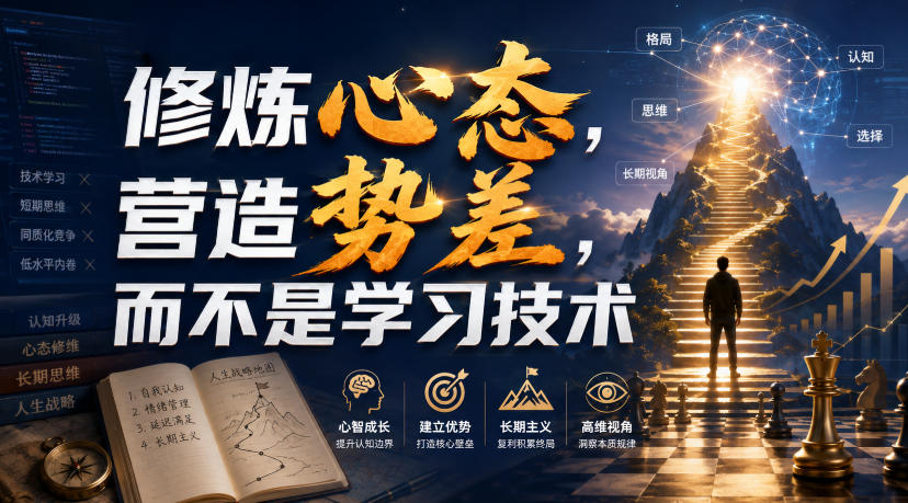 付费文章：修炼心态，营造势差，而不是学习技术-福创网
