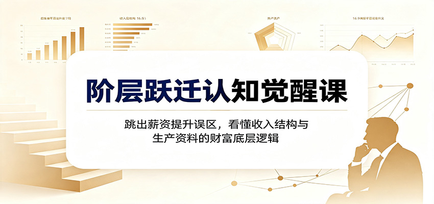 阶层跃迁认知觉醒课：跳出薪资提升误区，看懂收入结构与生产资料的财富底层逻辑-福创网