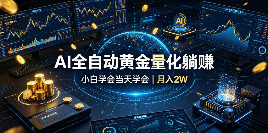 AI全自动黄金量化躺賺：小白学会当天学会，月入2W！【揭秘】-福创网