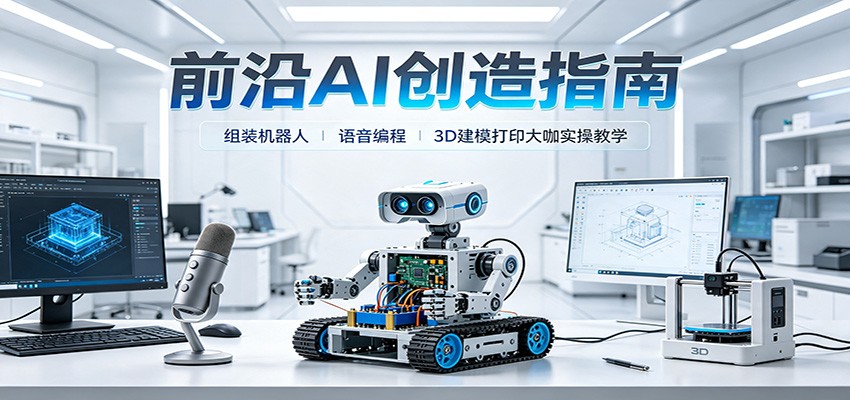 前沿AI创造指南：组装机器人、语音编程、3D建模打印大咖实操教学 - 福创网