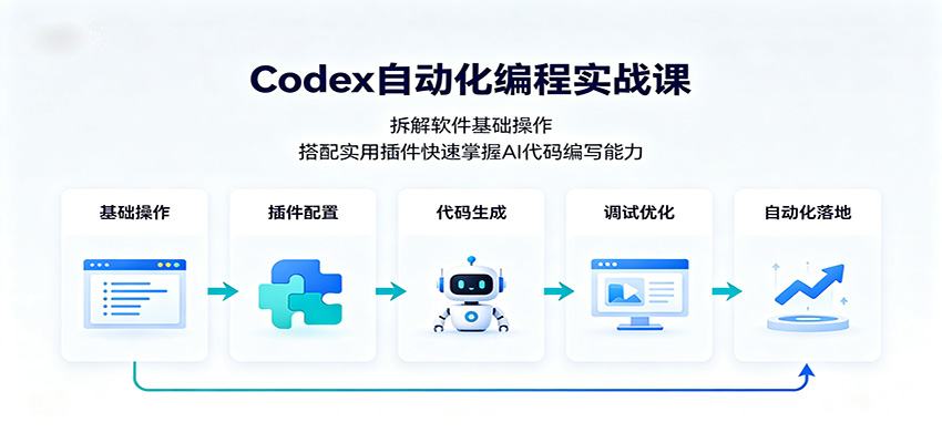 Codex自动化编程实战课：拆解软件基础操作，搭配实用插件快速掌握AI代码编写能力 - 福创网