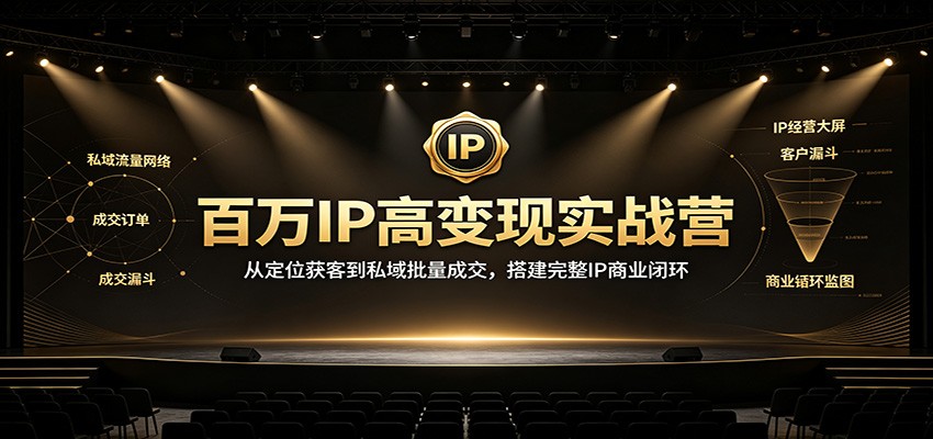 百万IP高变现实战营：从定位获客到私域批量成交，搭建完整IP商业闭环 - 福创网