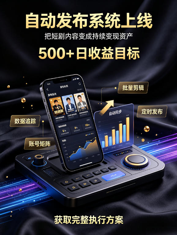 还在找靠谱线上副业？快手短剧项目，全程自动发布内容，不用熬夜做视频，轻松日入500+【揭秘】 - 福创网