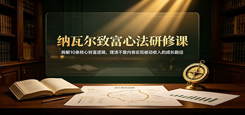 纳瓦尔致富心法研修课：拆解10条核心财富逻辑，理清不靠内卷实现被动收入的成长路径 - 福创网