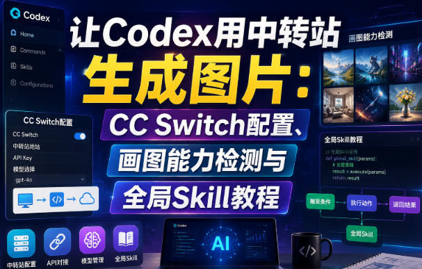 让Codex用中转站生成图片：CC Switch配置、画图能力检测与全局Skill教程 - 福创网
