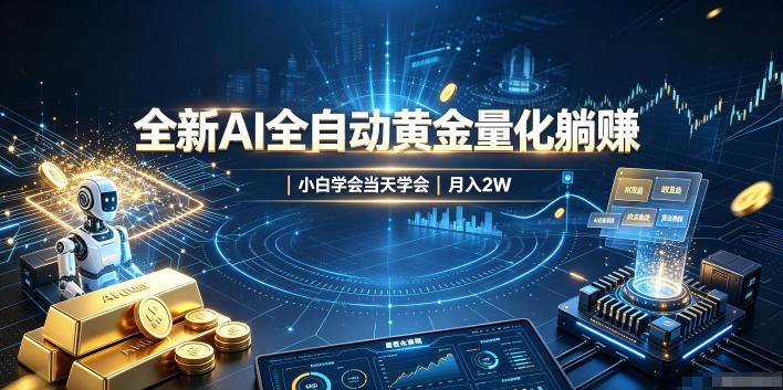 全新AI全自动黄金量化躺賺：小白学会当天学会，月入2W - 福创网