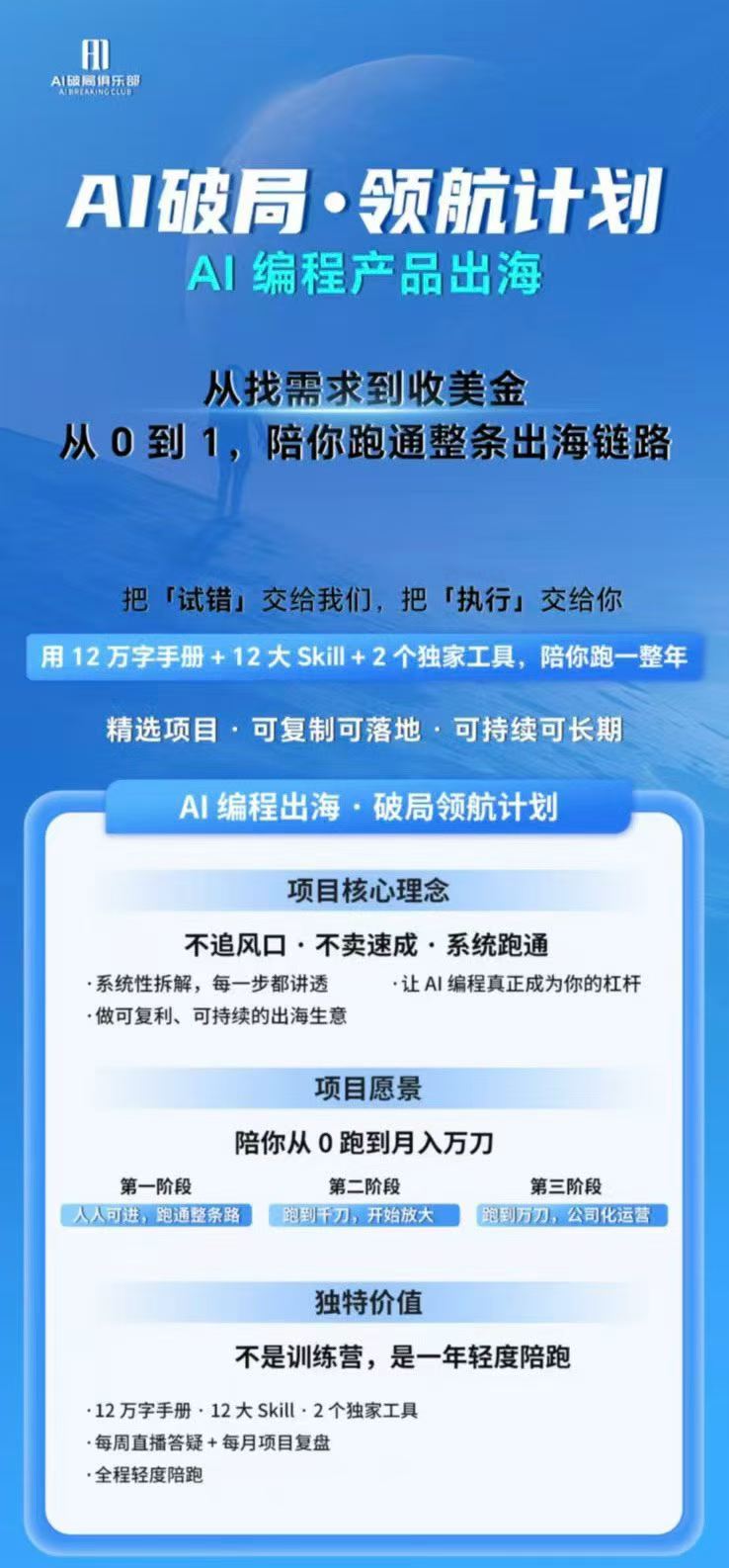 AI编程领航计划,从0-1打造你的AI站点,实现商业化出海变现
