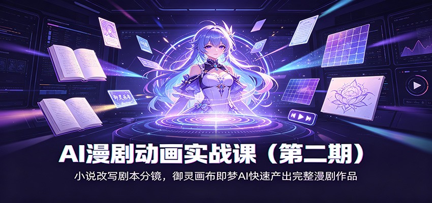 AI漫剧动画实战课(第二期)：小说改写剧本分镜，御灵画布即梦AI快速产出完整漫剧作品 - 福创网