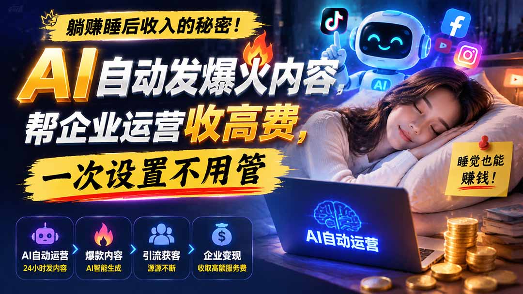 躺赚睡后收入的秘密!AI 自动发爆火内容,帮企业运营收高费,一次设置不用管