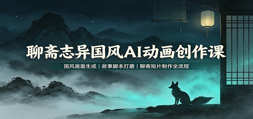 聊斋志异国风AI动画创作课：国风画面生成，故事脚本打磨，聊斋短片制作全流程 - 福创网