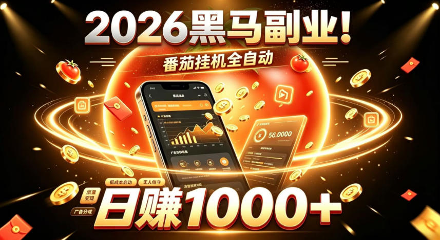 2026黑马副业，番茄全自动挂机，日赚1000+ - 福创网