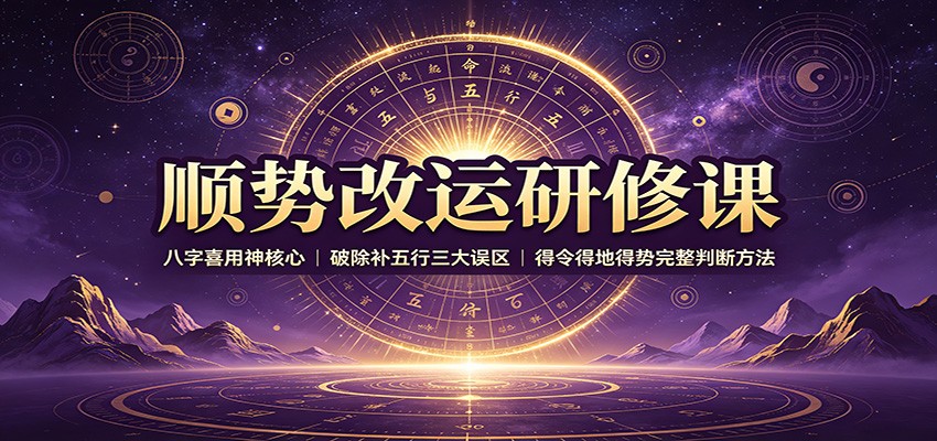 顺势改运研修课：八字喜用神核心，破除补五行三大误区，得令得地得势完整判断方法 - 福创网