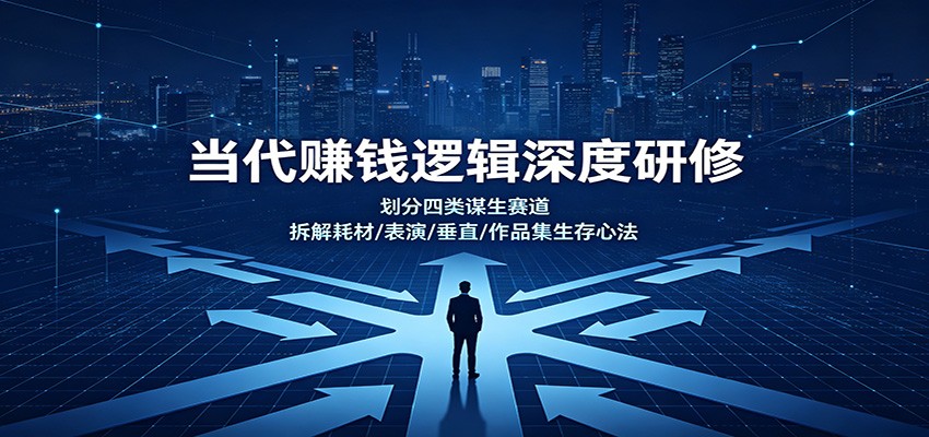 当代赚钱逻辑深度研修：划分四类谋生赛道，拆解耗材/表演/垂直/作品集生存心法 - 福创网