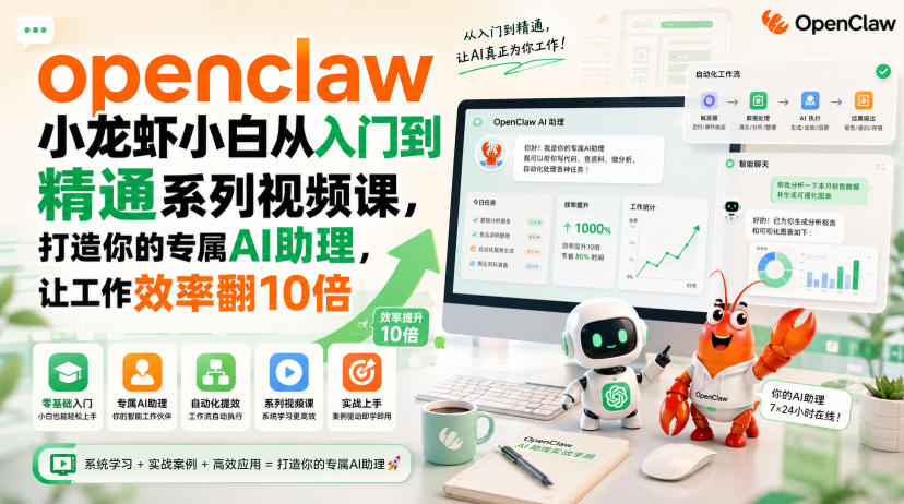 openclaw小龙虾小白从入门到精通系列视频教程 - 福创网