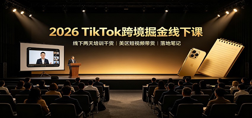 2026 TikTok跨境掘金线下课：线下两天培训干货，美区短视频带货落地笔记 - 福创网