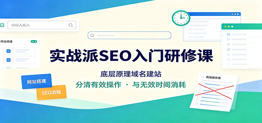 实战派SEO入门研修课：底层原理域名建站，分清有效操作与无效时间消耗 - 福创网