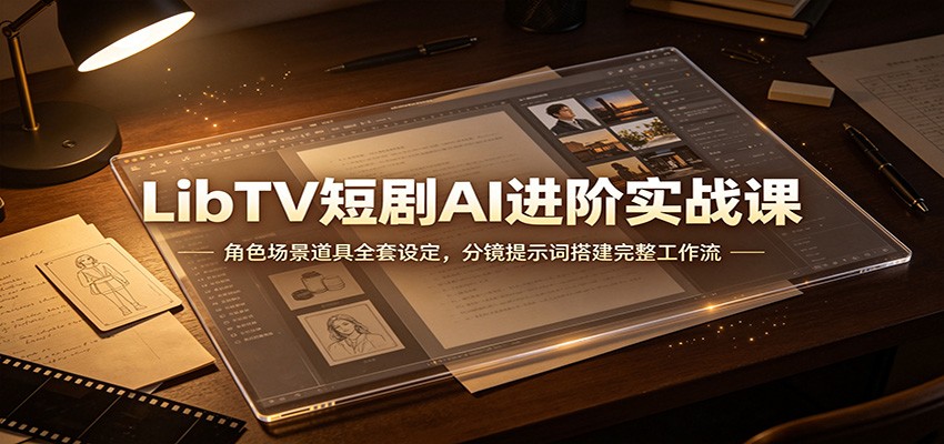 LibTV短剧AI进阶实战课：角色场景道具全套设定，分镜提示词搭建完整工作流 - 福创网