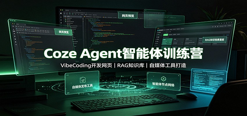 Coze Agent智能体训练营：VibeCoding开发网页，RAG知识库，自媒体工具打造 - 福创网