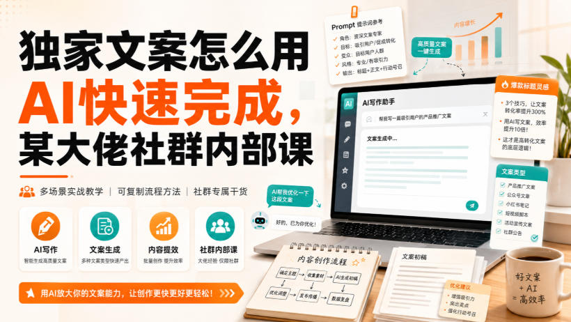独家文案怎么用AI快速完成，某大佬社群内部课 - 福创网