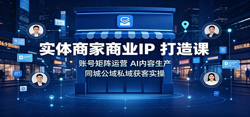 实体商家商业IP打造课：账号矩阵运营，AI内容生产，同城公域私域获客实操 - 福创网