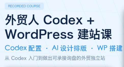 大卫·外贸人Codex + WordPress建站课(更新8月) - 福创网