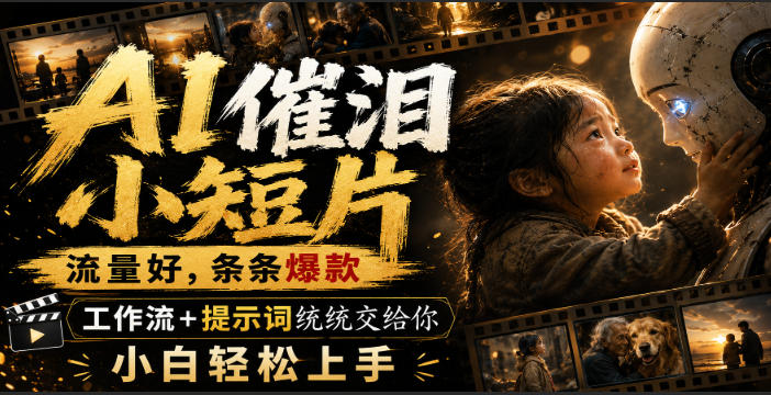 AI催泪小短片，流量好，条条爆款，工作流+提示词统统交给你，小白轻松上手 - 福创网