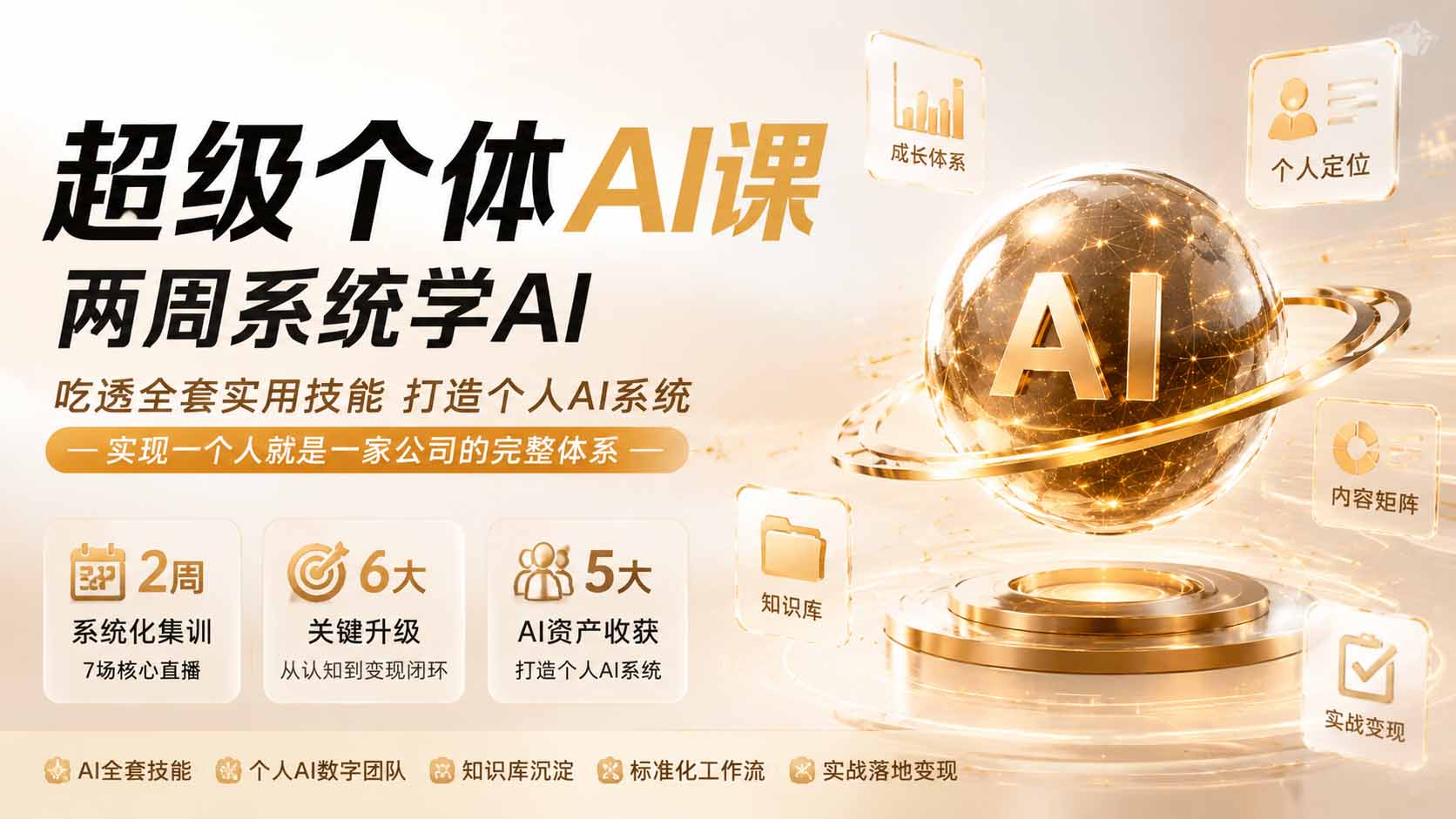 超级个体AI课,两周系统学AI:吃透全套实用技能打造个人AI系统,实现一个人就是一家公司的完整体系(更新8月23日)