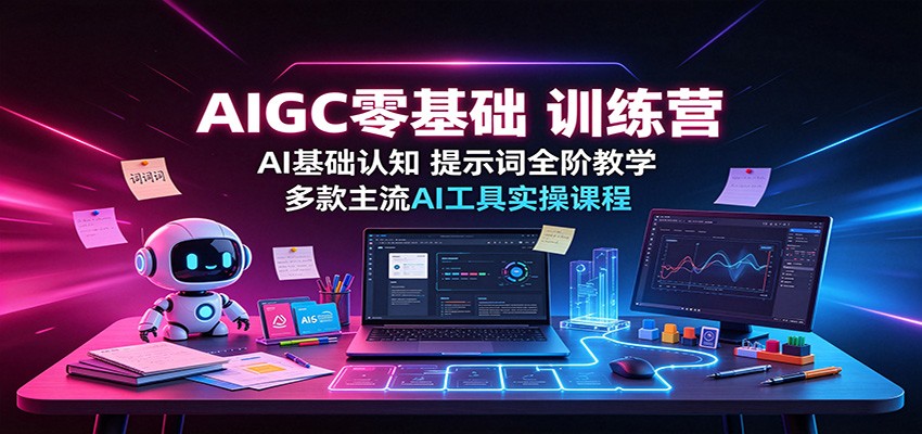 AIGC零基础训练营：AI基础认知，提示词全阶教学，多款主流AI工具实操课程 - 福创网